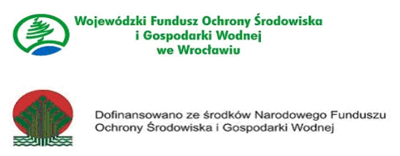 logo Wojewódzkiego Funduszu Ochrony Środowiska i Gospodarki Wodnej we Wrocławiu, logo o dofinansowaniu ze środków Narodowego Funduszu Ochrony Środowiska i Gospodarki Wodnej