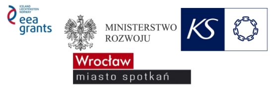 Logo Misnisterstwa Rozwoju, Logo Wrocław, logo eea grants, Logo KSa Miasta spotkań, 