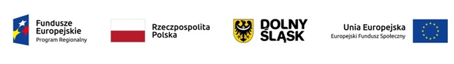 loga instytucji finansujących projekt: europejski funduszu społeczny, fundusze europejskie - program regionalny, flaga Polski i herb Dolnego Śląska