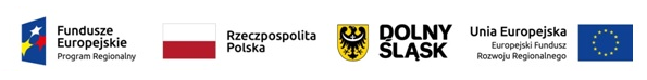 loga instytucji współfinansujących projekt, flaga Polski i Unii Europejskiej, herb Województwa Dolnośląskiego