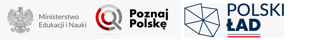 Logo programu Poznaj Polskę, Logo Ministerstwa Edukacji i Nauki, Logo programu Polski Ład